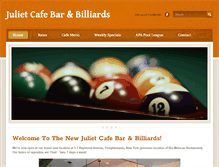 Tablet Screenshot of julietcafebilliards.com